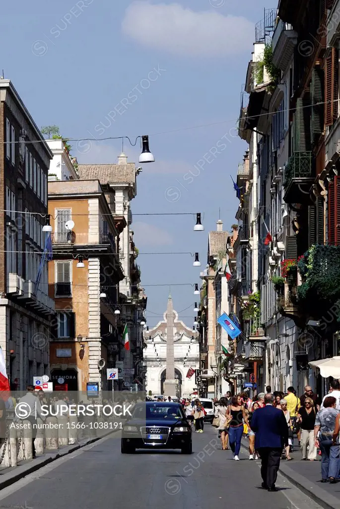 Business street Via del Corso in the centre of the Italian capital Rome - Caution: For the editorial use only  Not for advertising or other commercial...