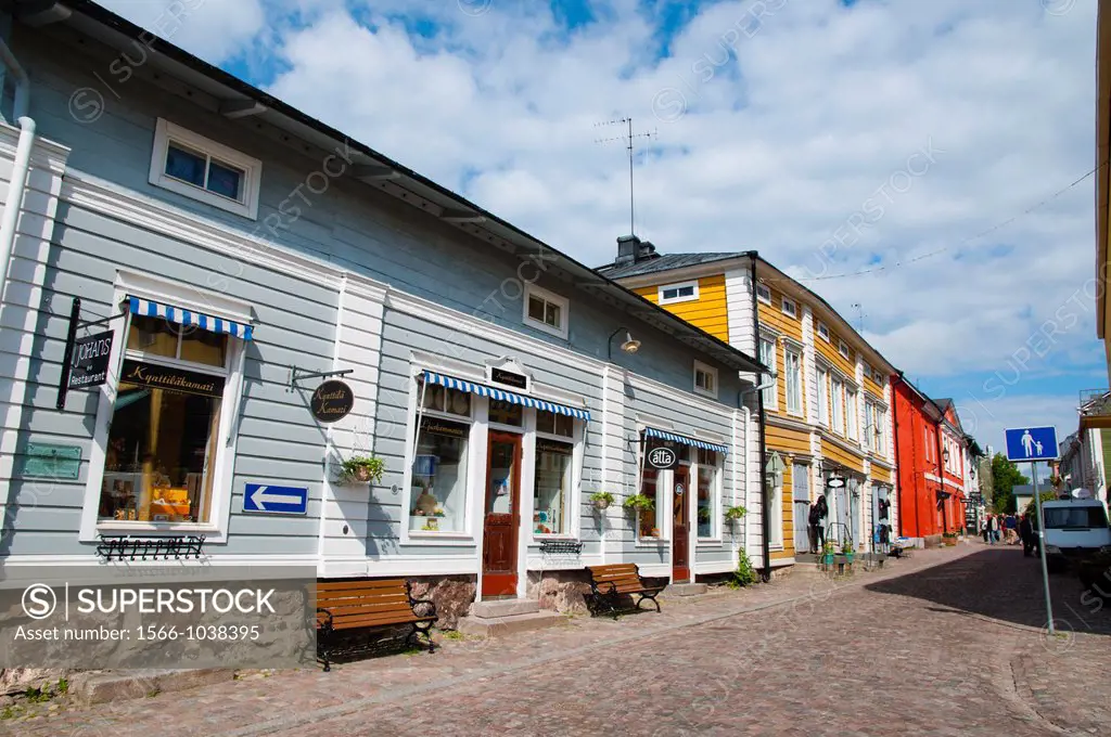 Jokikatu street old town Porvoo Uusimaa province Finland northern Europe