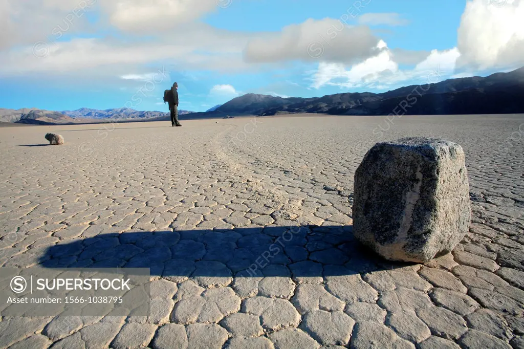Death Valley, Moving Rocks, California, USA.