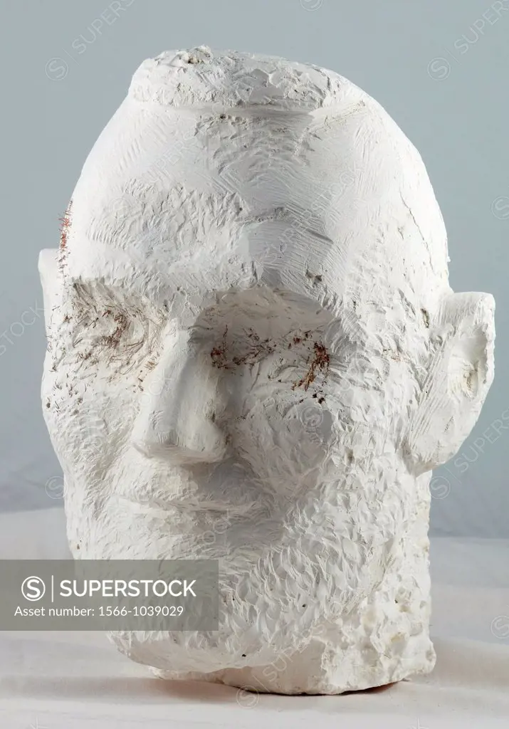 ´Jorge Oteiza head´ Sculpture ´Eulate Xavier Alvarez ´ Arantzazu Franciscan Province, Gipuzkoa, Basque Country, Spain