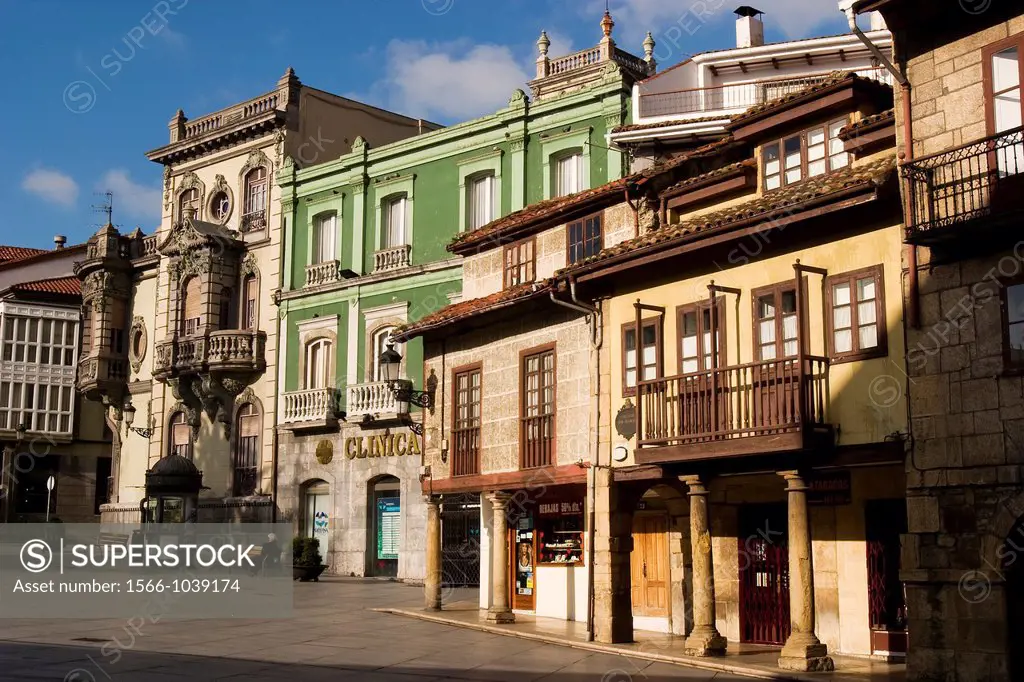 Calle San Francisco street in old town, Aviles, Asturias, Spain