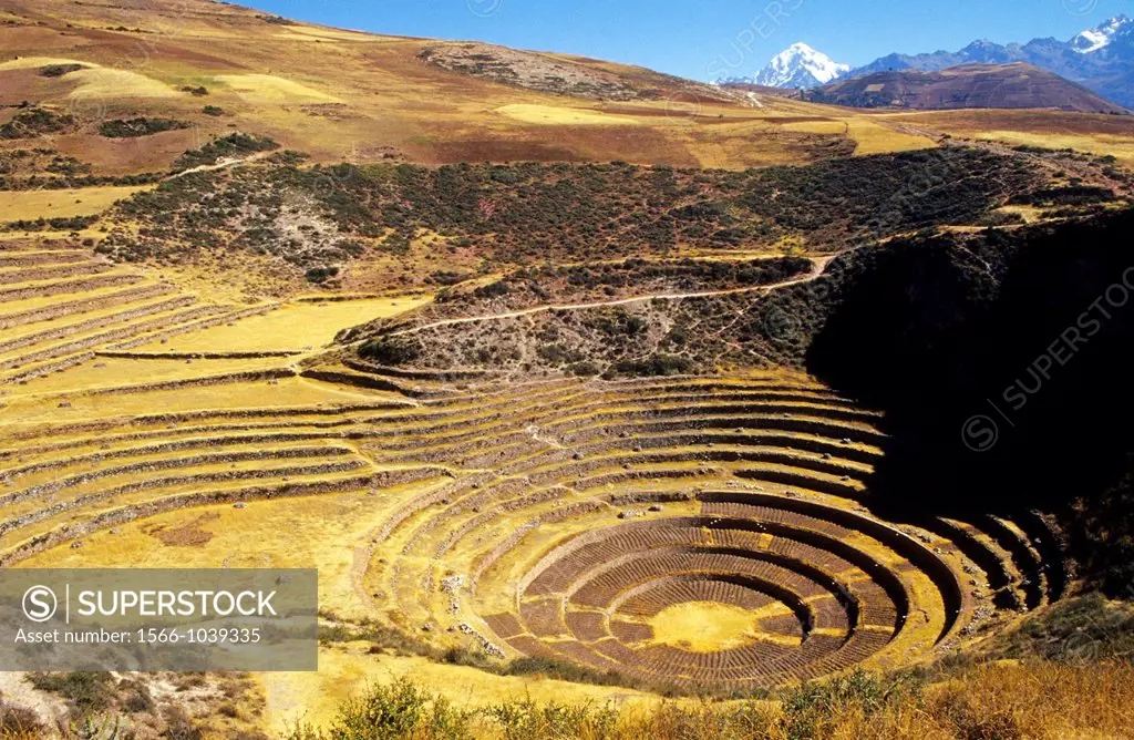 Inca period  Concentric terraces  Moray  Urubamba valley  Peru
