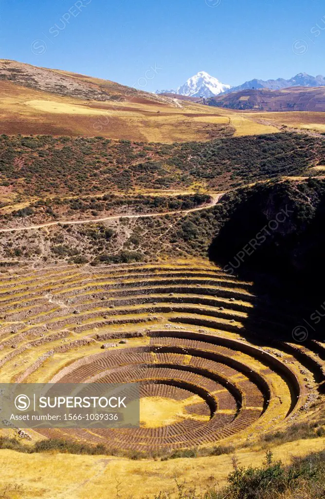Inca period  Concentric terraces  Moray  Urubamba valley  Peru