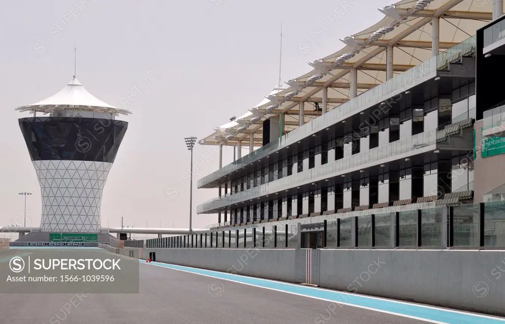 Abu Dhabi, United Arab Emirates: the Formula One Yas Marina Circuit, at Yas Island  