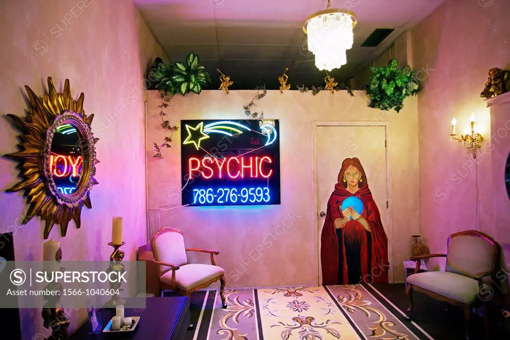 Fortune teller Psychic, South Beach, Miami, Florida, USA.
