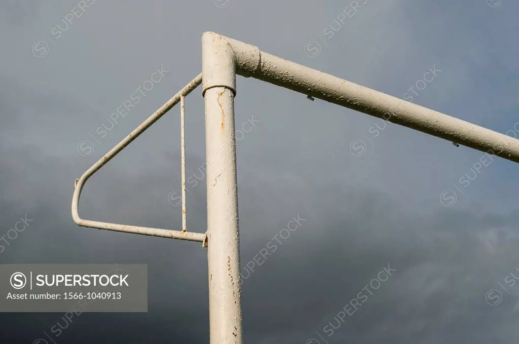 Detail of football goalpost