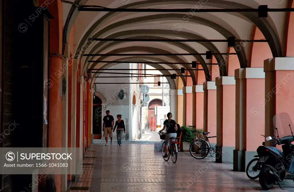 Piacenza, Emilia-Romagna, Italy: portico in the city center  