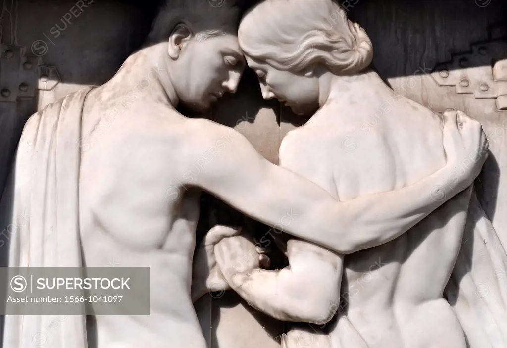 Bologna, Italy: grave at the Monumental Cemetery of Certosa