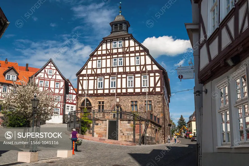 City hall in Homberg Efze on the German Fairy Tale Route, Hesse, Germany, Europe
