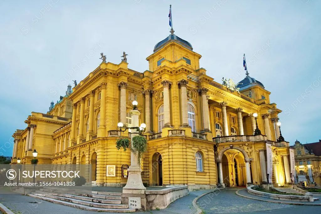Croatian National Theatre in Marshall Tito Square  Zagreb, Croatia.