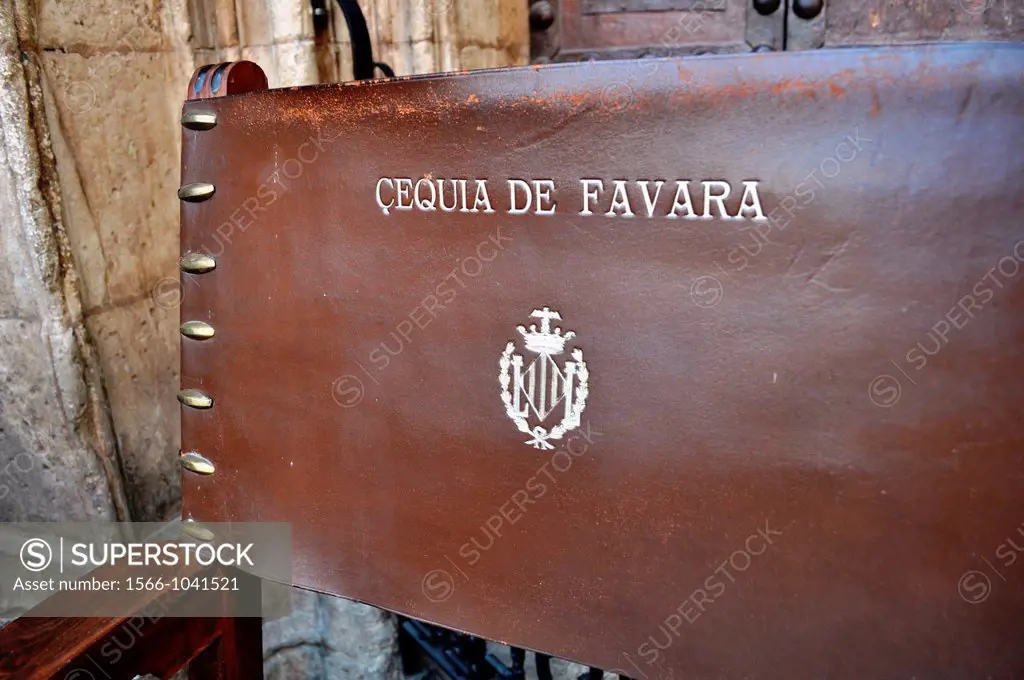 Valencia, Spain: chair of the Çequia de Favara, at the Tribunal de las Aguas ceremony in Plaza de la Virgen