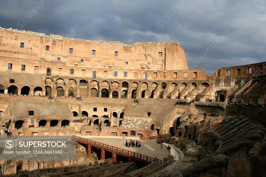 inside the colosseum amphitheatre, rome