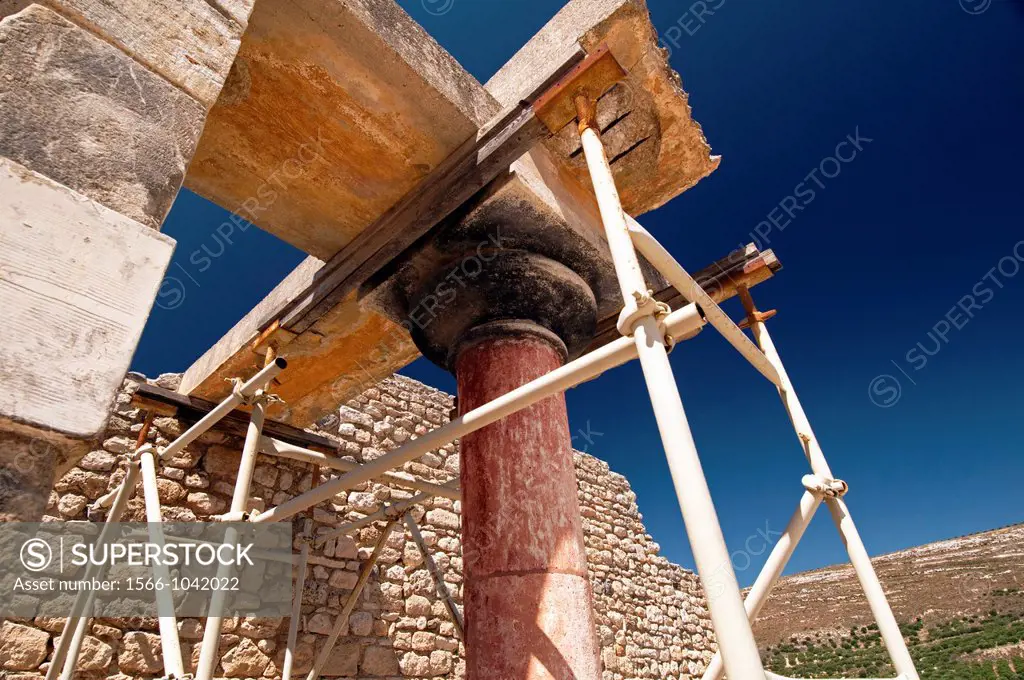 reconstruction works, Knossos, Crete, Greece, Greek Islands
