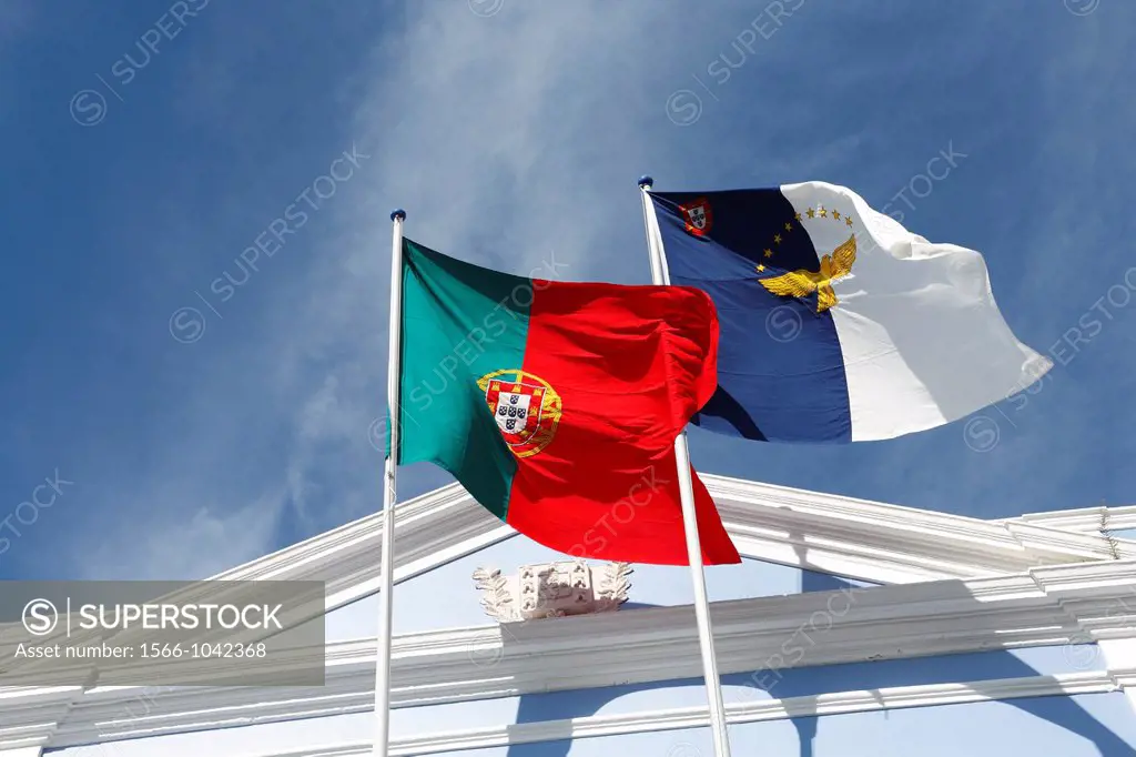 Flags of Portugal and Azores islands