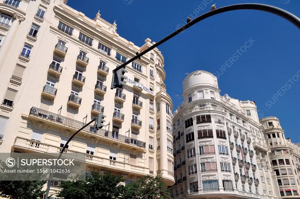 Valencia, Spain: buildings in Plaza del Ayuntamiento