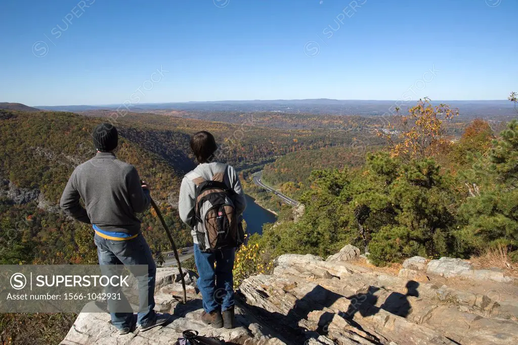Overlook Fall Foliage Mount Minsi From Mount Tammany Trail Appalachian Trail Delaware Water Gap New Jersey USA