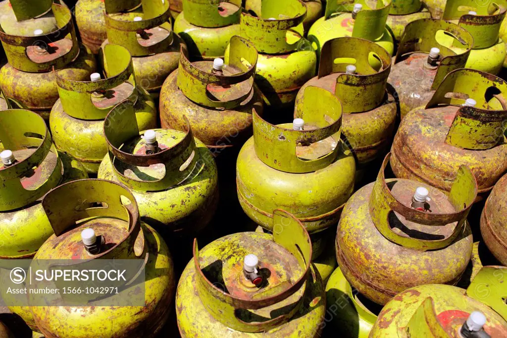 Gas cylinder, Jakarta, Indonesia, Asia