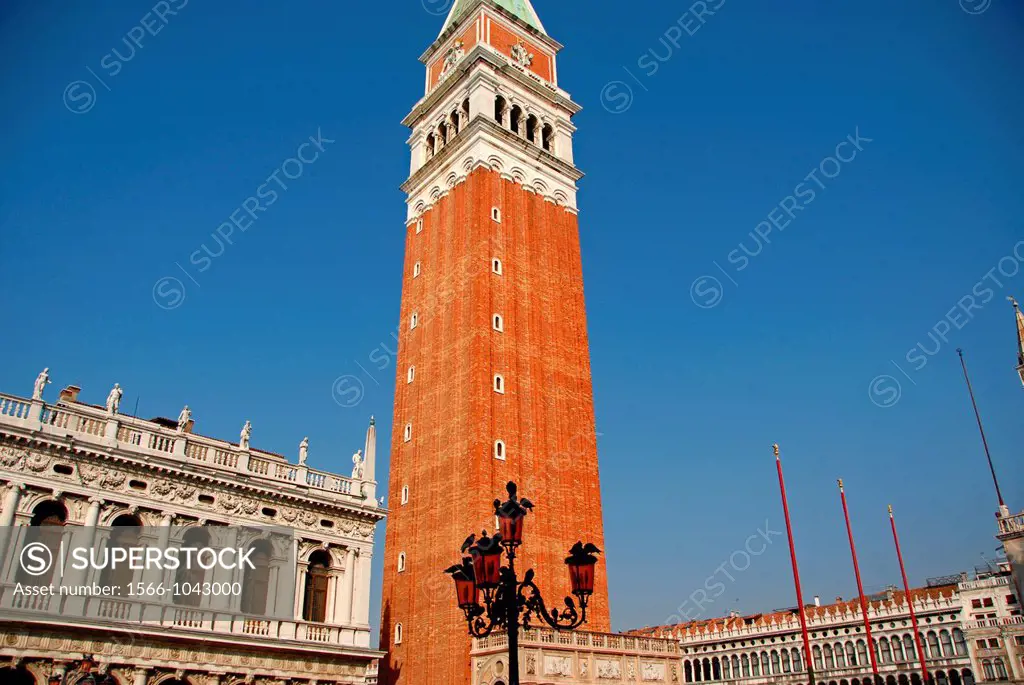 Campanile di San Marco, Piazza San Marco, San Marco, Venice, Veneto, Italy, Europe    