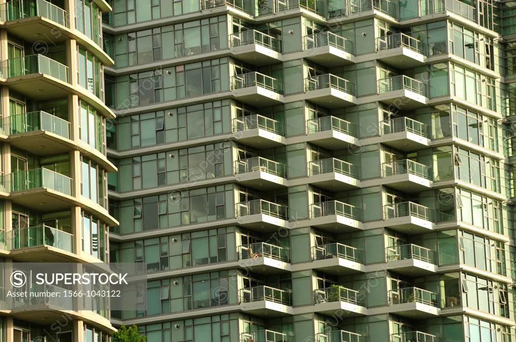 highrise condominium towers, Coal Harbour, Vancouver, British columbia, Canada