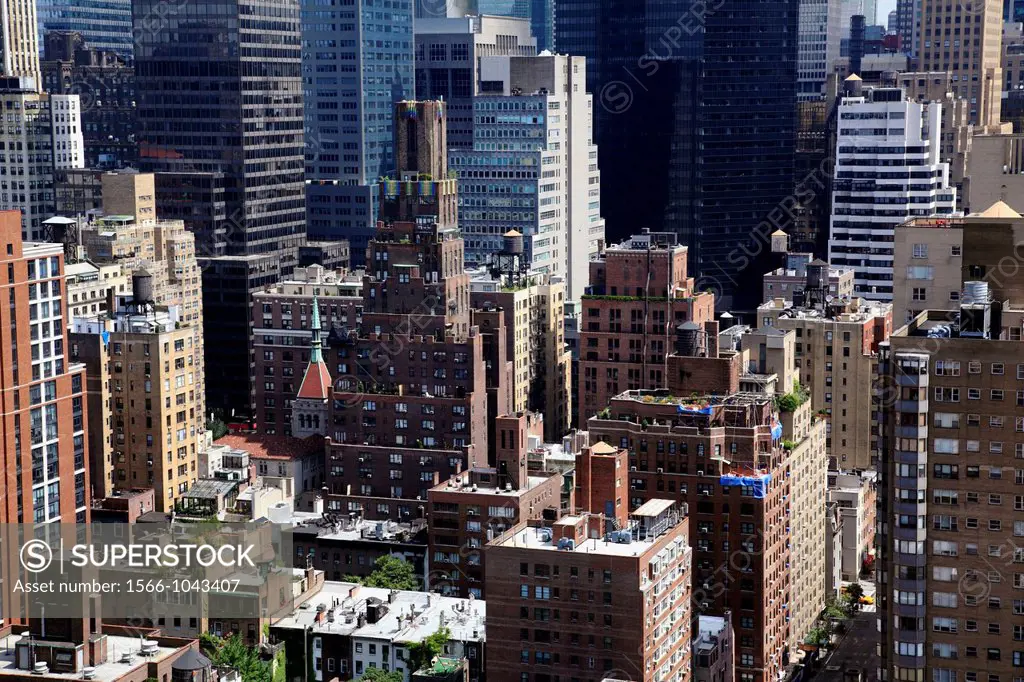 Building tops in Midtown Manhattan  New York City  USA.