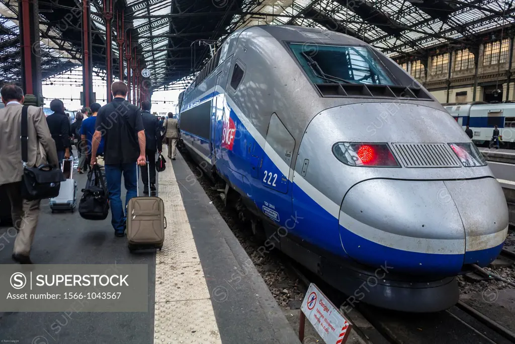Paris, France, Toursts Traveling in Train Station, Gare de Lyon,