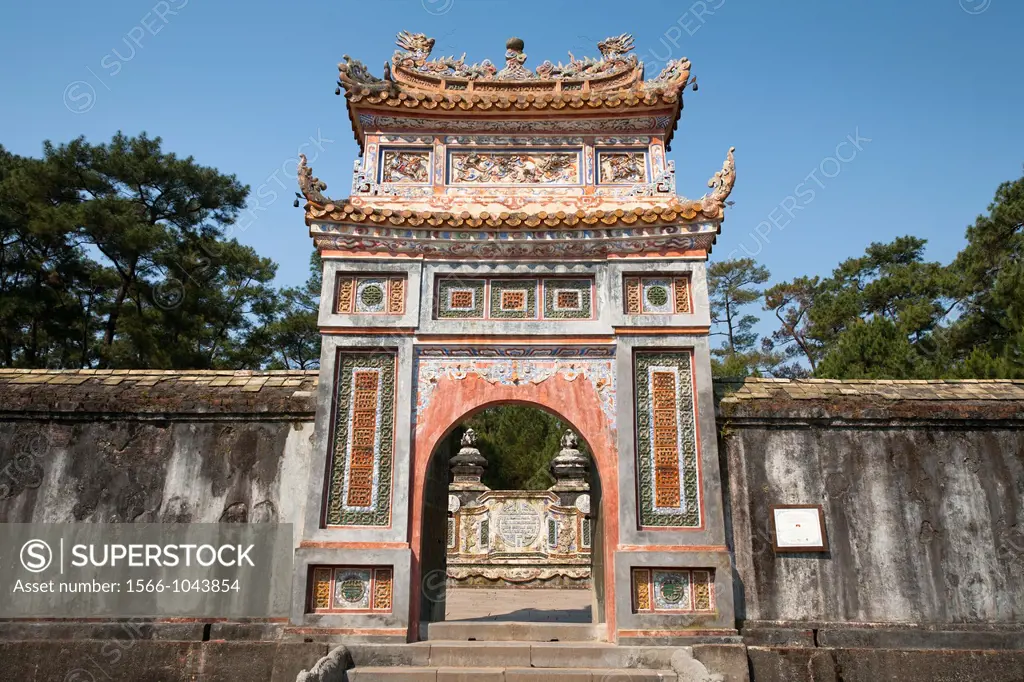 Cong Gate at the tomb of Emperor Tu Duc, near Hue, Vietnam