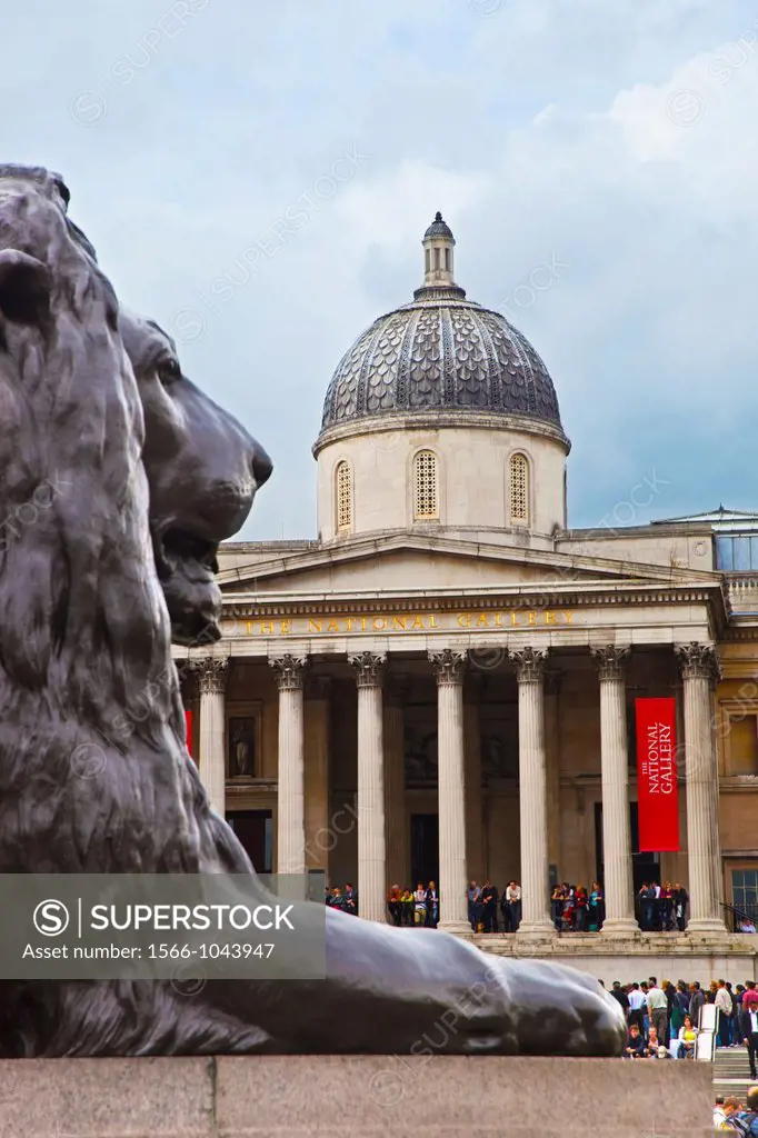 The National Gallery  Trafalgar Square  London  England  United Kingdom, UK, Europe.