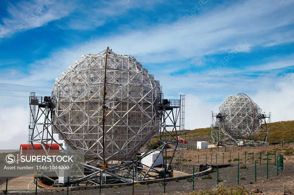 The MAGIC Telescopes, Roque de los Muchachos Observatory, La Palma, Canary Islands, Spain. The cosmos and its evolution are studied using all radiatio...