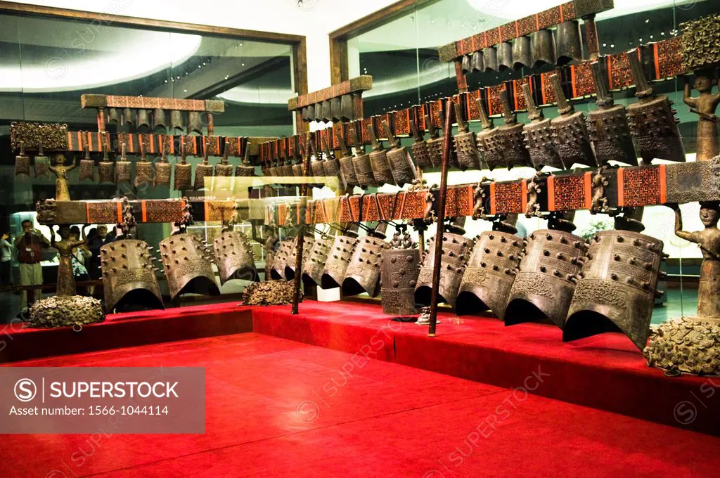 In the Hubei museum in Wuhan - The most famous treasure is the Chime Bells, which is the largest bronze musical instrument ever discovered  With a set...