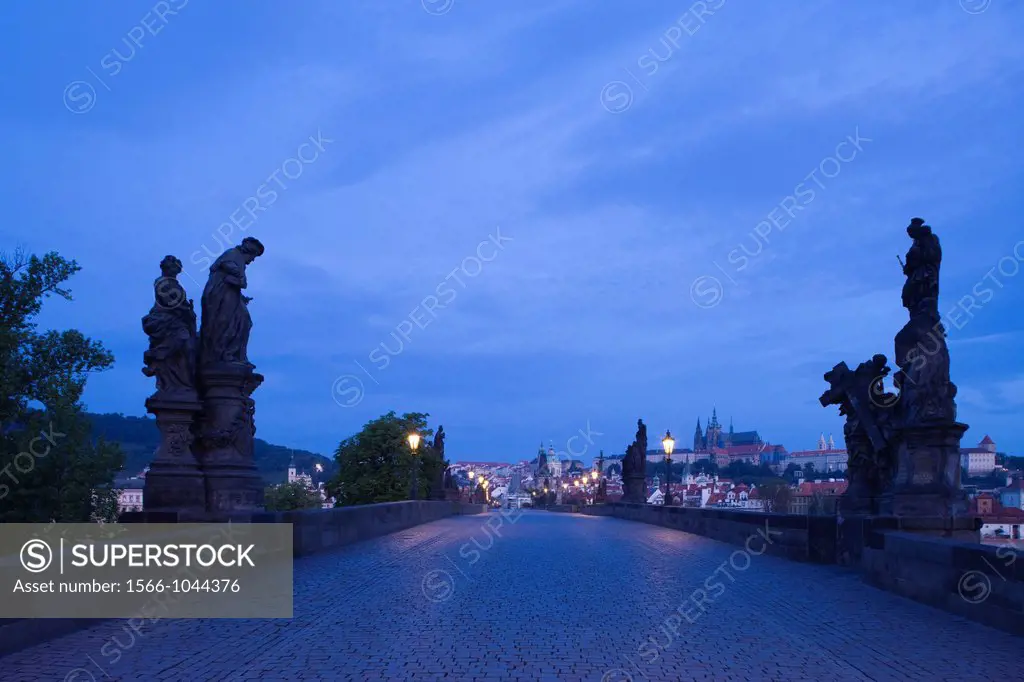 Baroque Statues King Charles Iv Bridge Prague Czech Republic