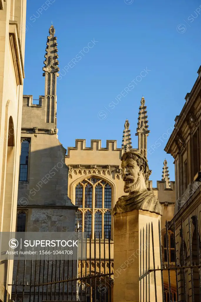 University of Oxford by the Bodleian Library and Sheldonian, Oxford, England, UK
