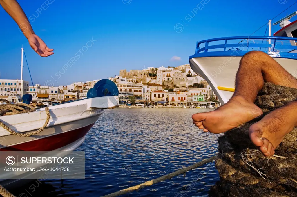 Harbour, Naxos, Cyclades Islands, Greece.