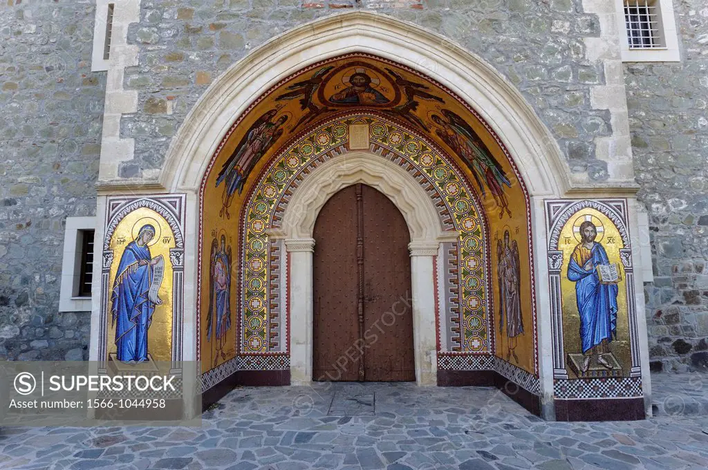 entrance of Kykkos Monasterry, Troodos Mountains, Cyprus, Eastern Mediterranean Sea island, Eurasia