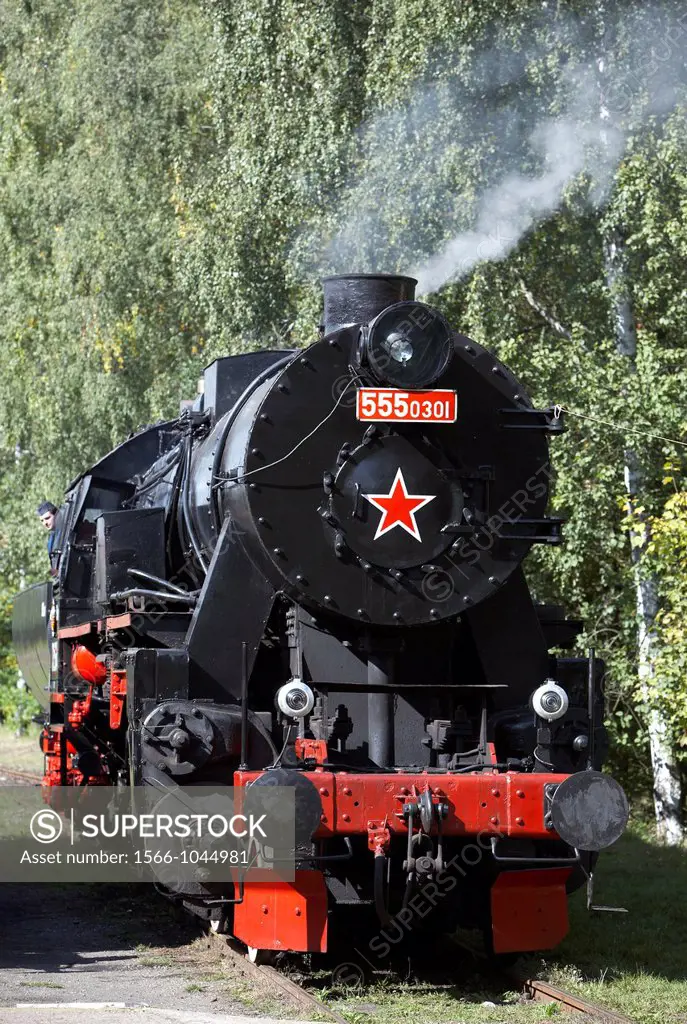 steam locomotive called Nemka 555 301, depot Luzna u Rakovnika, Czech Republic