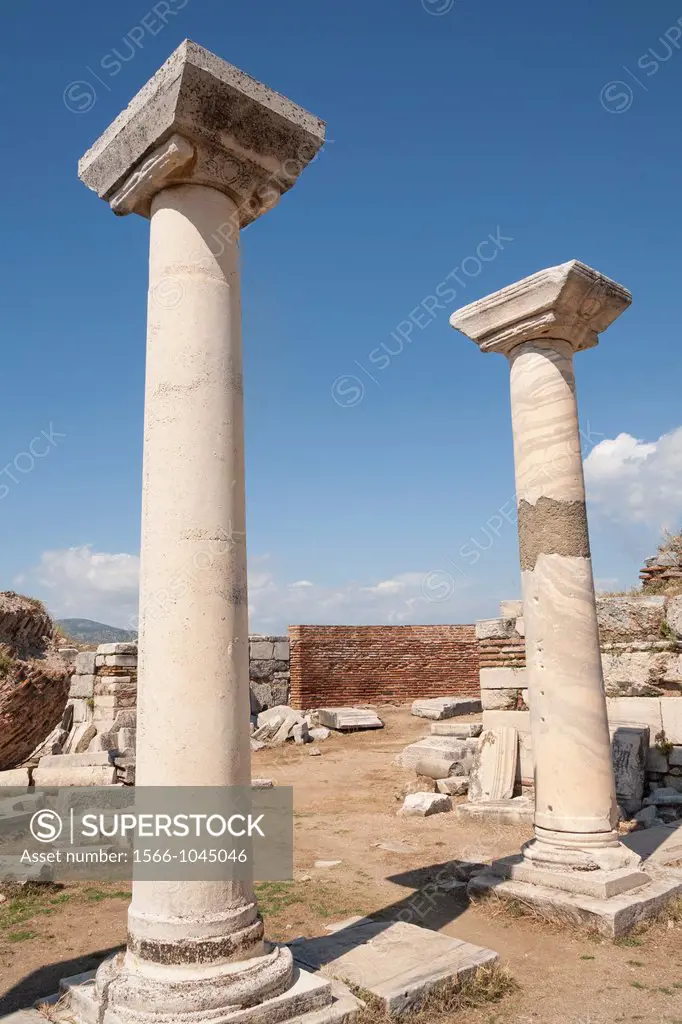Stone columns at Saint Johns Basilica, Selcuk, near Ephesus, Turkey