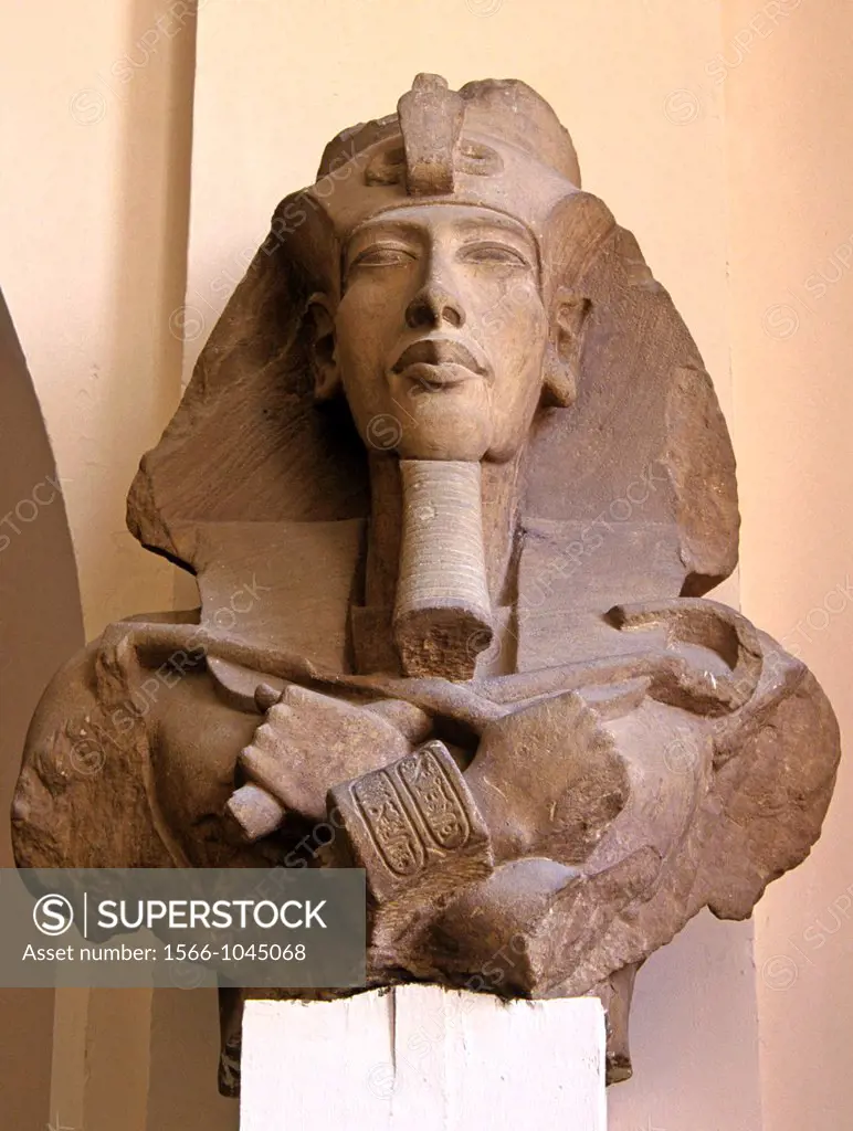 Statue of Pharaoh Akhenaten, 14th century BC, Museum of Egyptian Antiquities, Cairo, Egypt,        