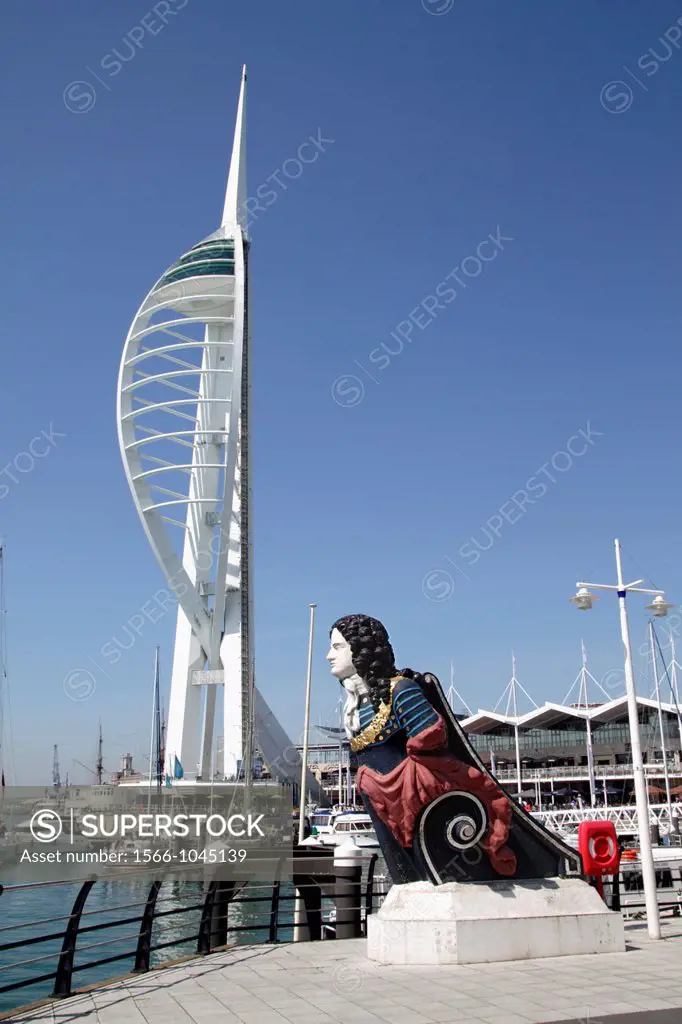 Ship Figurehead and Spinnaker Tower Portsmouth Hampshire