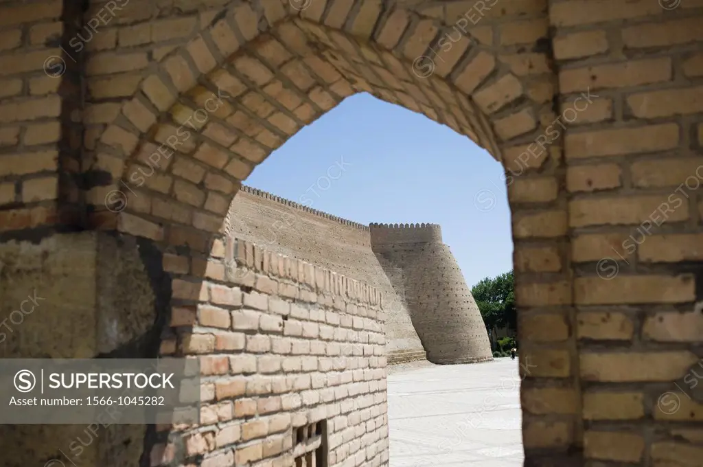 Walls of Ark fortress in Bukhara, Uzbekistan