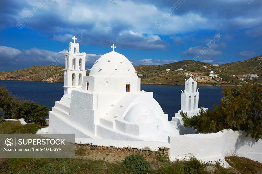 Greece, Cyclades, Ios island, Agia Irini church near the Ormos harbour