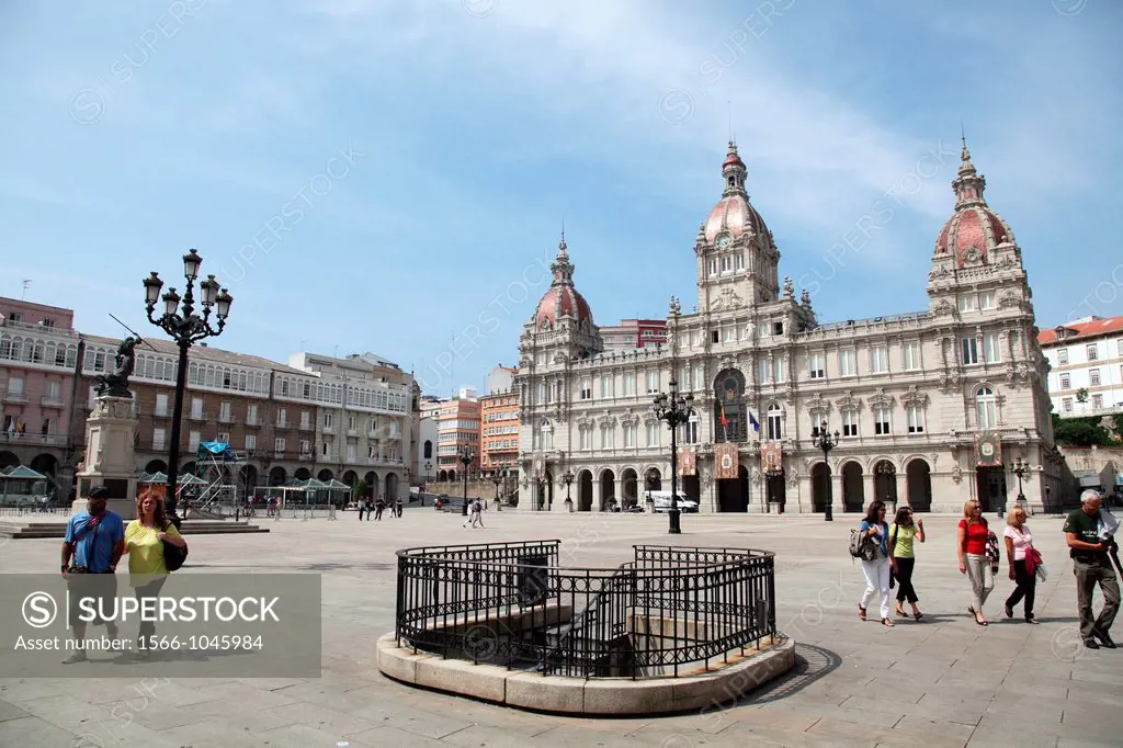 Plaza del Ayuntamiento de Galicia, La Coruña, Galicia, Spain, Europe.