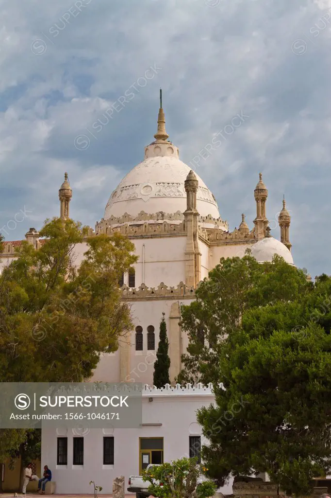 A mosque minaret and dome near the ruins of Carthage, Tunisia