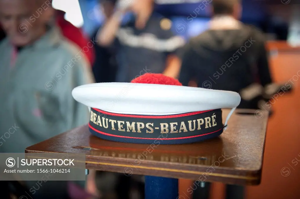 Navy hat on the oceanographic french ship the Beautemps-Beaupre at the Tonnerres de Brest 2012 - International maritime festival, Brest France,