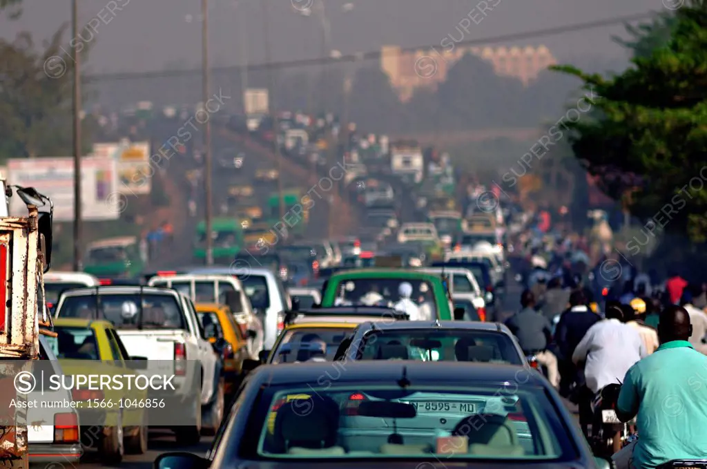 Traffic jam in Bamako, Mali