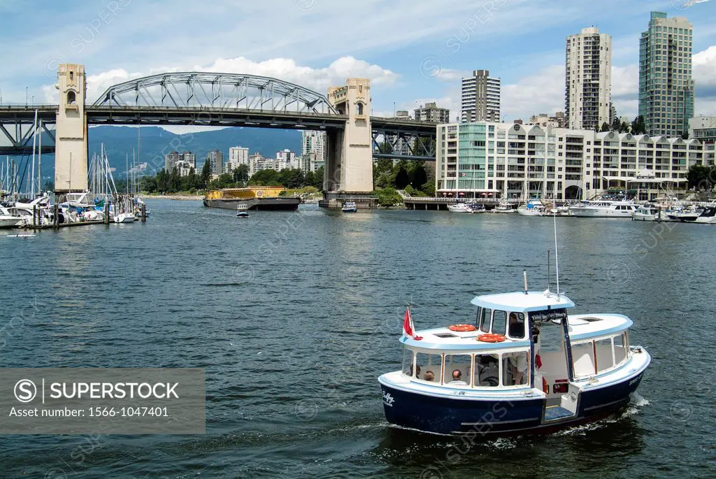 boats in False Creek near Granville Island, Vancouver, BC, Canada