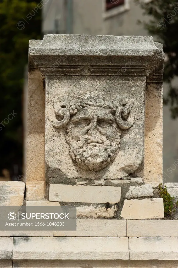 Detail, the ´Forum´, Zadar, Zadar county, Dalmatian region, Croatia, Europe.