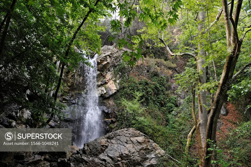 Kaledonia Falls in Troodos Mountains, Cyprus, Eastern Mediterranean Sea