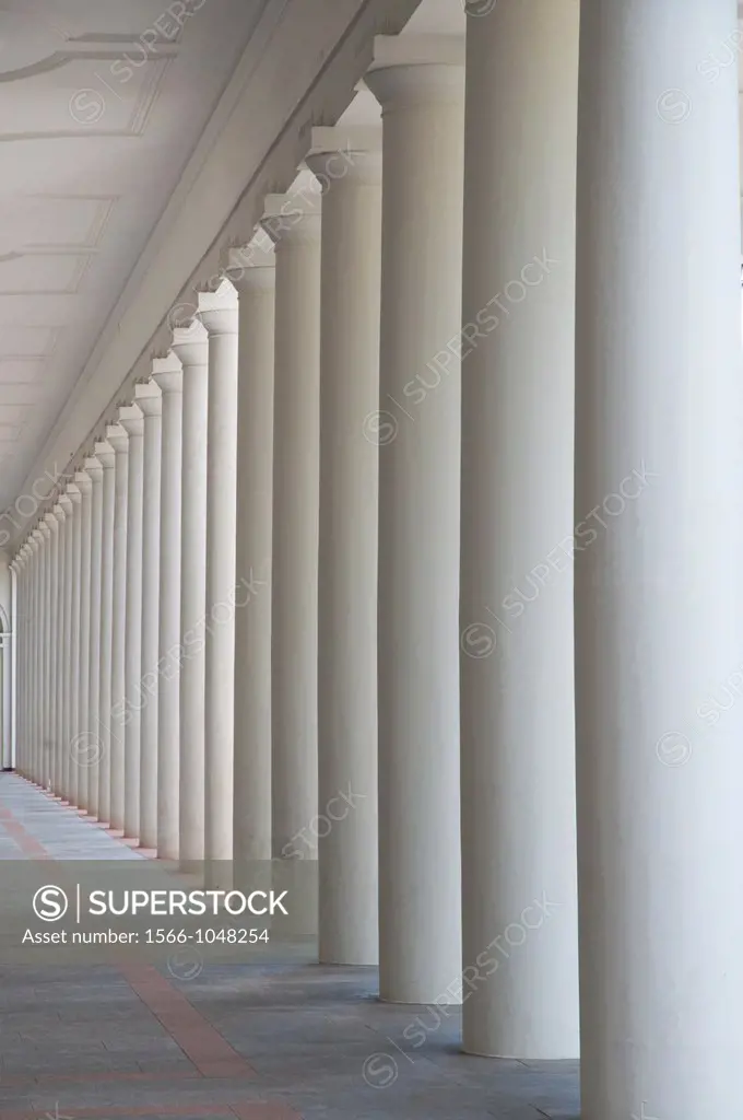 Kurhaus Kolonnade 1827 the longest hall supported by pillars in Europe in Wiesbaden city state of Hesse Germany Europe