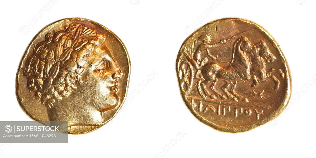 Philip II 359-336 BCE Father of Alexander Gold stater 8 5 Grams Left Head of Philip Right Charioteer