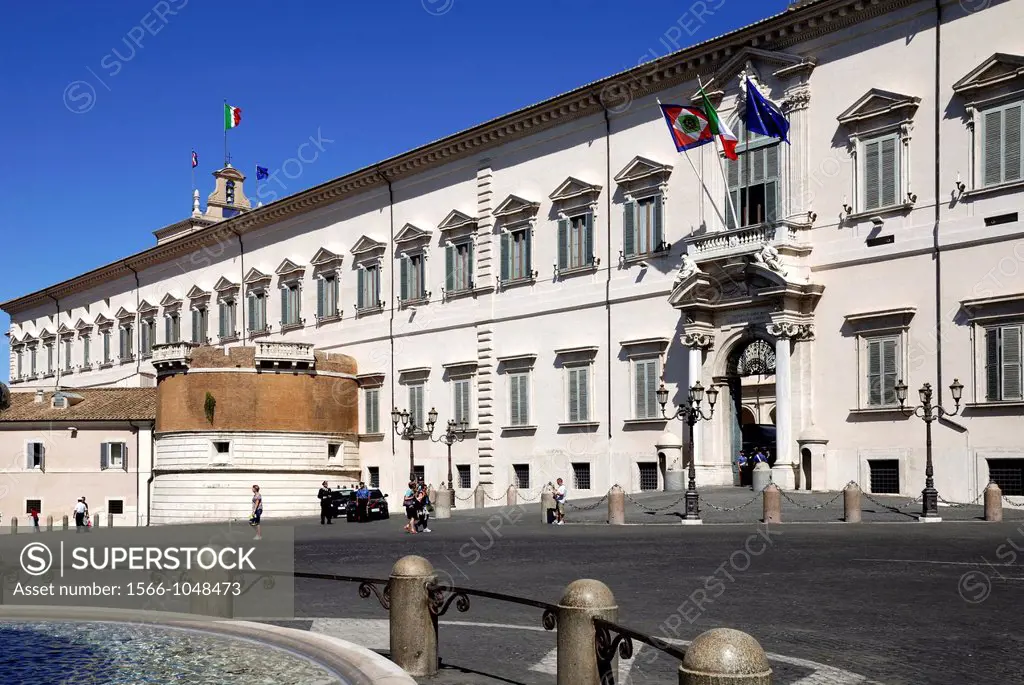 Quirinal Palace at the Piazza del Quirinale in Rome - Residence of the President of the Italian Republic - Caution: For the editorial use only  Not fo...