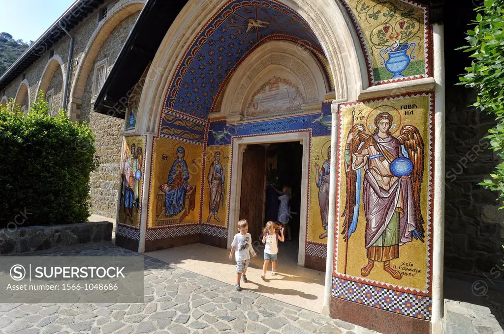 main entrance of Kykkos Monasterry, Troodos Mountains, Cyprus, Eastern Mediterranean Sea island, Eurasia
